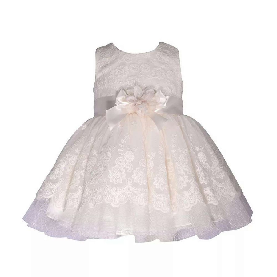 Dresses * | Baby Girl Bonnie Jean Embroidered Scallop Dress