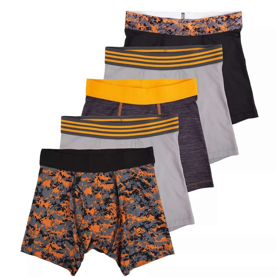 Underwear * | Boys Tek Gear 5-Pack Athletic Boxer Briefs