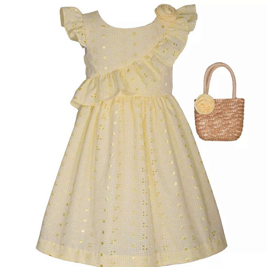 Dresses * | Girls 7-16 & Plus Size Bonnie Jean Eyelet Ruffled Dress