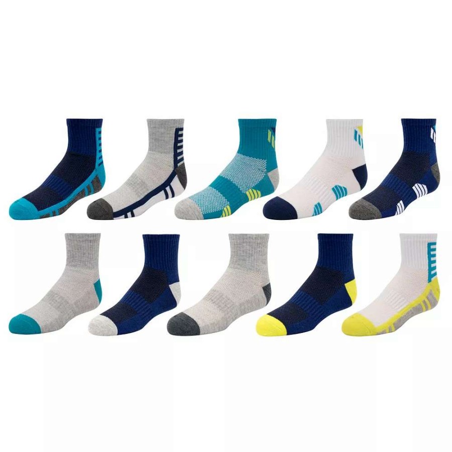 Socks & Hosiery * | Boys Tek Gear 10-Pack Lightweight Quarter-Cut Performance Socks