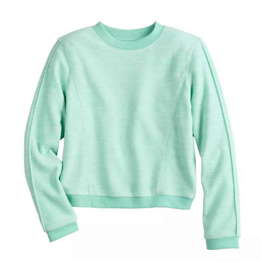 Tops * | Girls 7-16 Tek Gear Cozy Micro Fleece Crew Sweatshirt In Regular & Plus