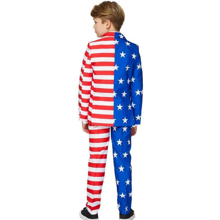 Clothing Sets * | Boys 4-16 Suitmeister Usa Flag Americana Suit