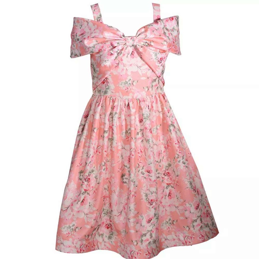 Dresses * | Girls 7-16 & Plus Size Bonnie Jean Mesh Bow Front Dress