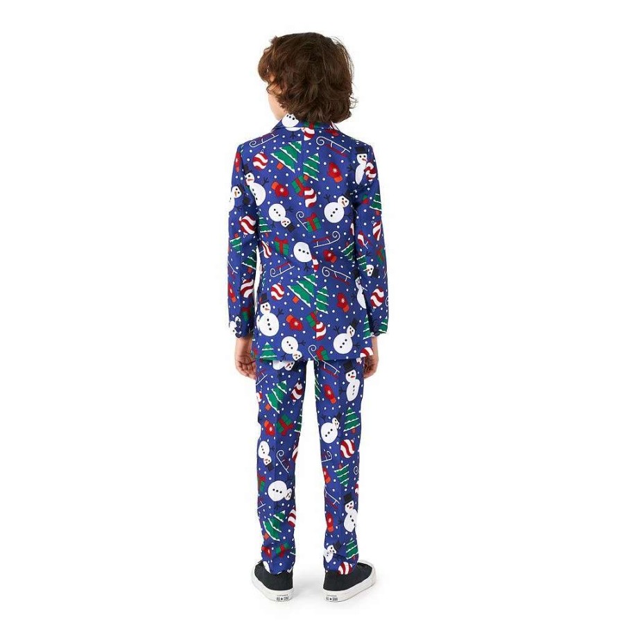 Clothing Sets * | Boys 6-16 Suitmeister Christmas Snowman Jacket, Pants & Tie Suit Set