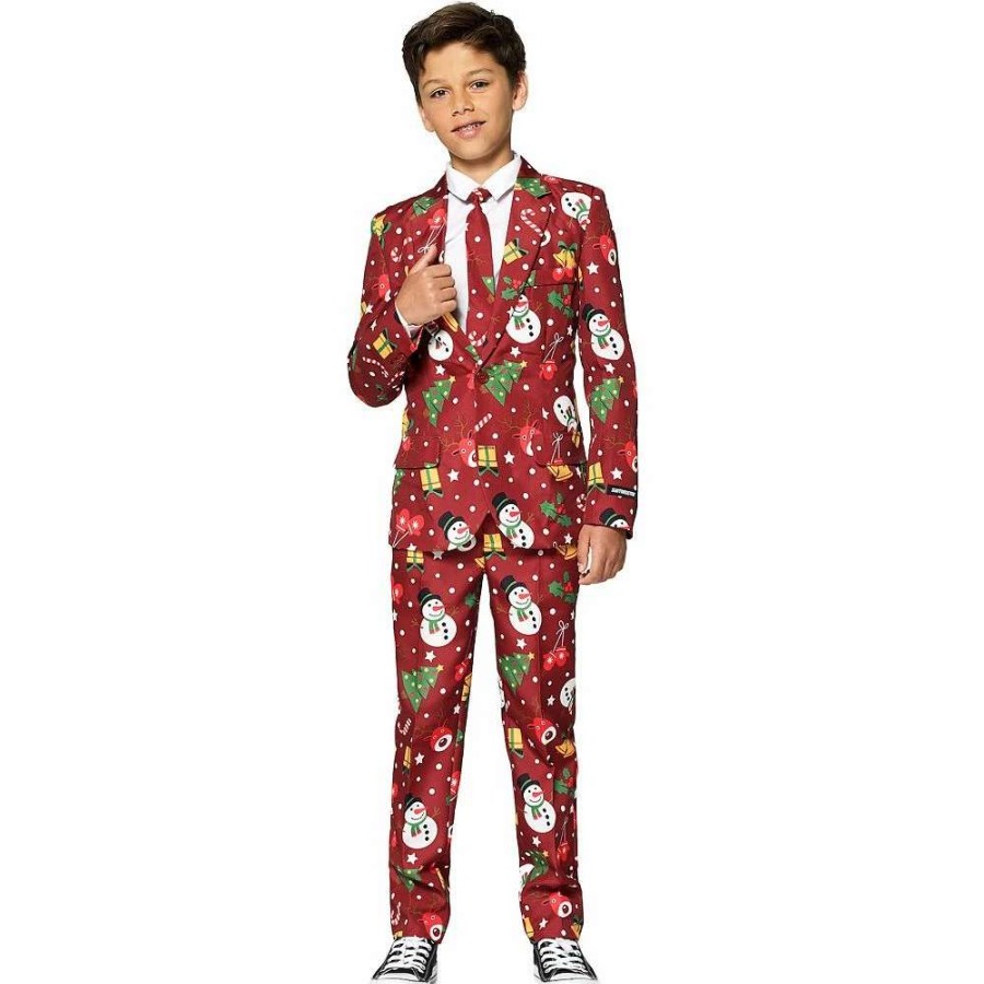 Clothing Sets * | Boys 4-16 Suitmeister Red Icons Christmas Light-Up Suit