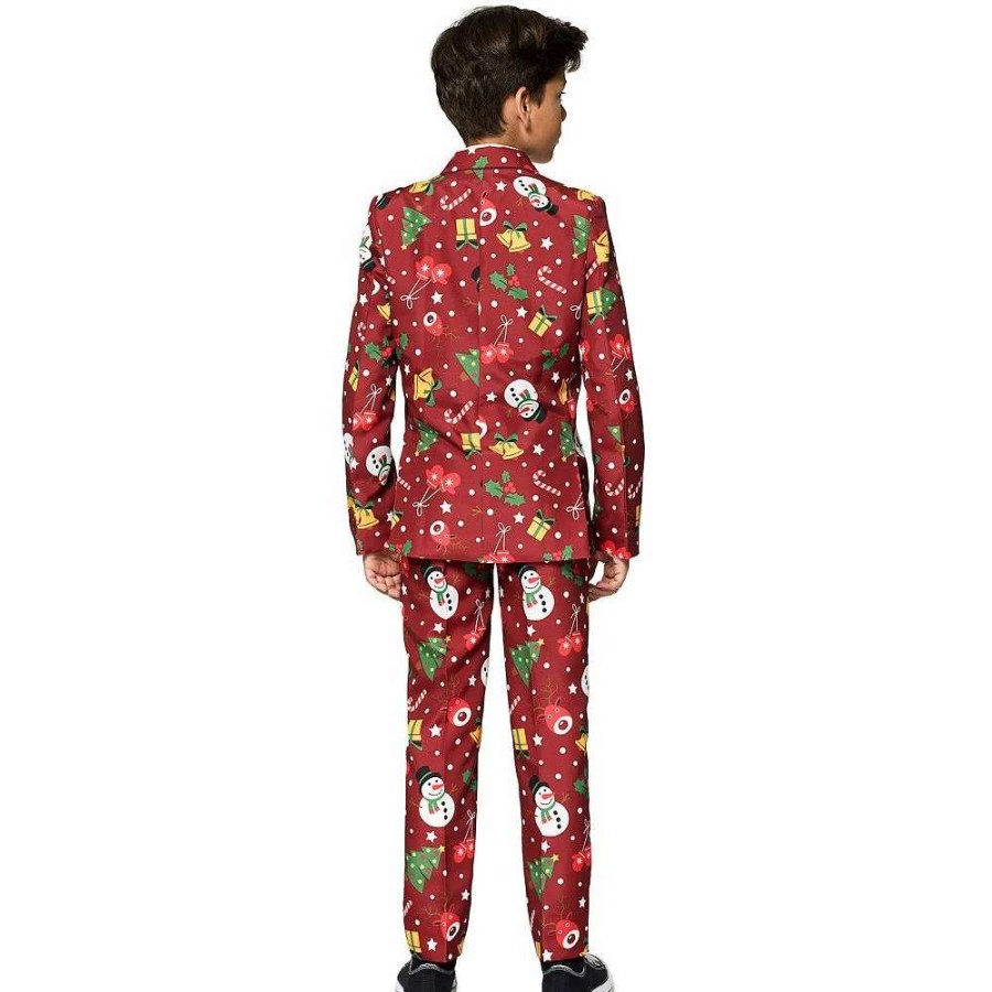 Clothing Sets * | Boys 4-16 Suitmeister Red Icons Christmas Light-Up Suit