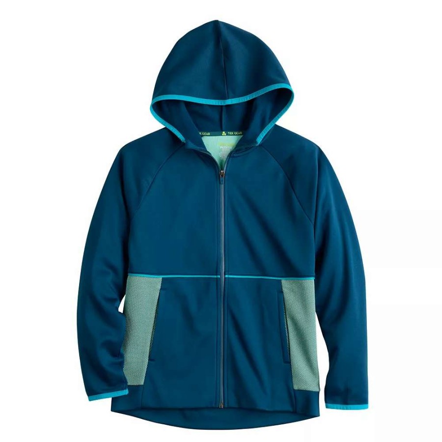 Tops * | Boys 8-20 Tek Gear Performance Fleece Full Zip Hoodie In Regular & Husky