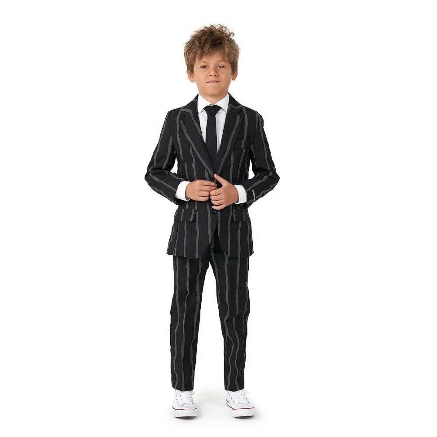 Clothing Sets * | Boys 4-16 Suitmeister Oversized Pinstripe Black Glow-In-The-Dark Suit