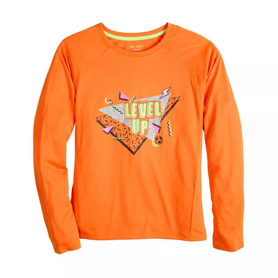 Tops * | Girls 7-16 Tek Gear Long Sleeve Graphic Tee In Regular & Plus