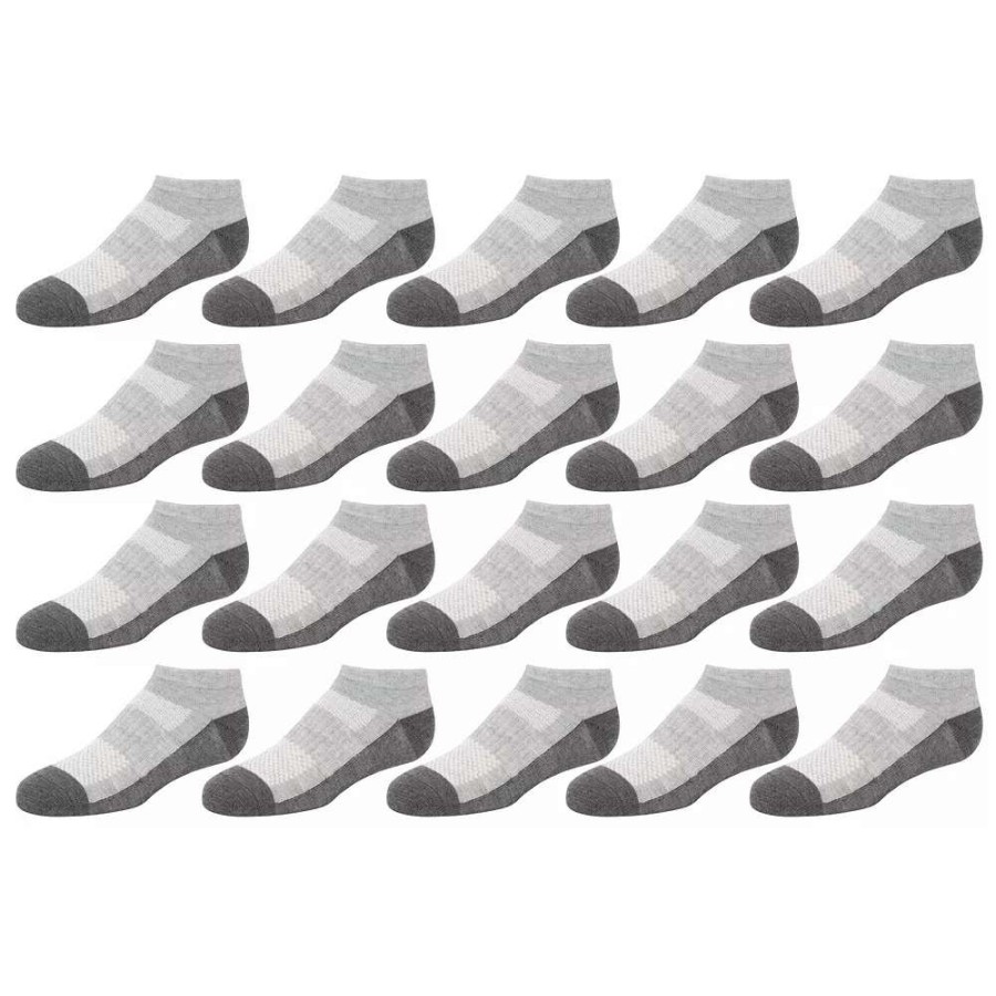 Socks & Hosiery * | Boys Tek Gear Lightweight Performance 20-Pack Low-Cut Socks