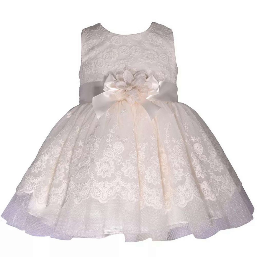 Dresses * | Girls 4-6X Bonnie Jean Embroidered Scalloped Dress