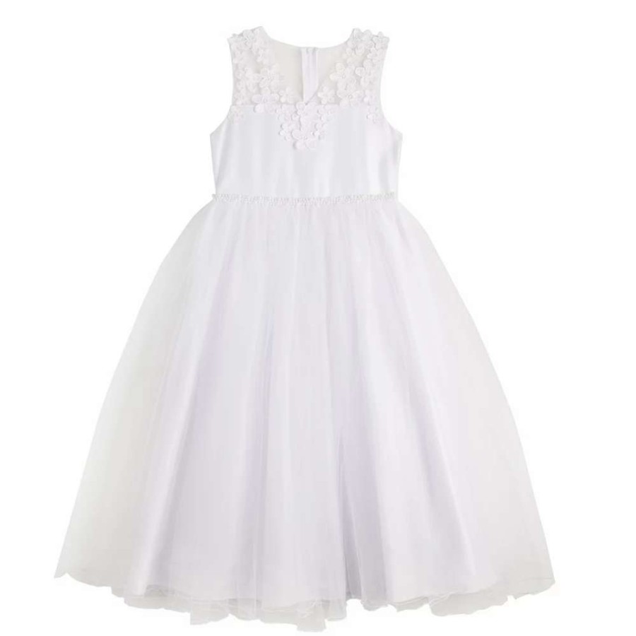 Dresses * | Girls 7-12 Bonnie Jean Tulle First Communion Dress