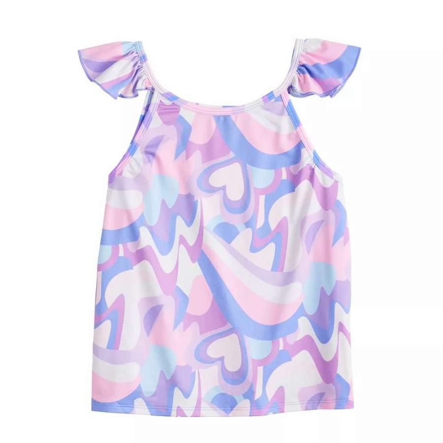 Tops * | Girls 7-16 Tek Gear Soft Tek Ruffle Tank In Regular & Plus