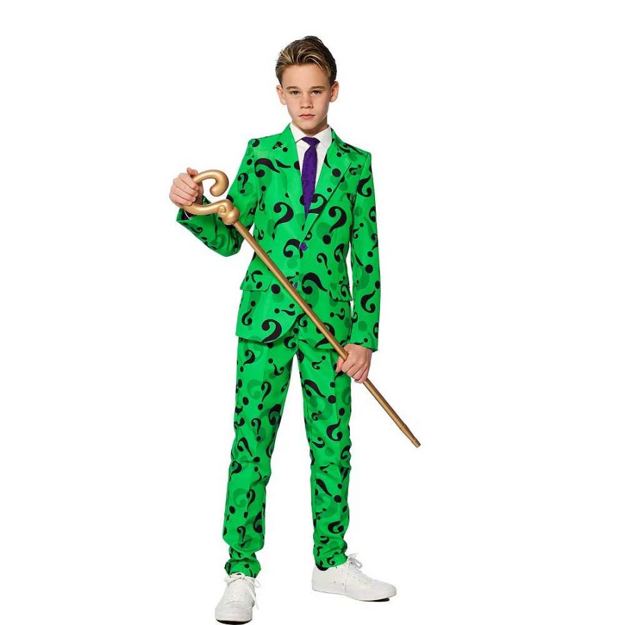 Clothing Sets * | Boys 4-16 Suitmeister Dc Comics The Riddler Halloween Suit Set