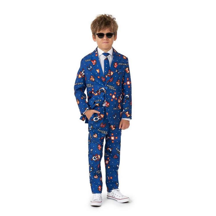 Clothing Sets * | Boys 4-16 Suitmeister Retro Gamer Navy Video Game Suit