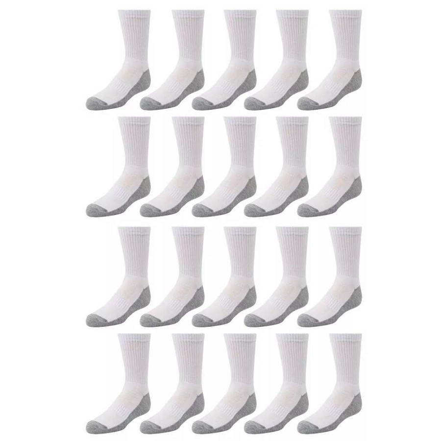 Socks & Hosiery * | Boys Tek Gear 20-Pack Lightweight Performance Crew Socks