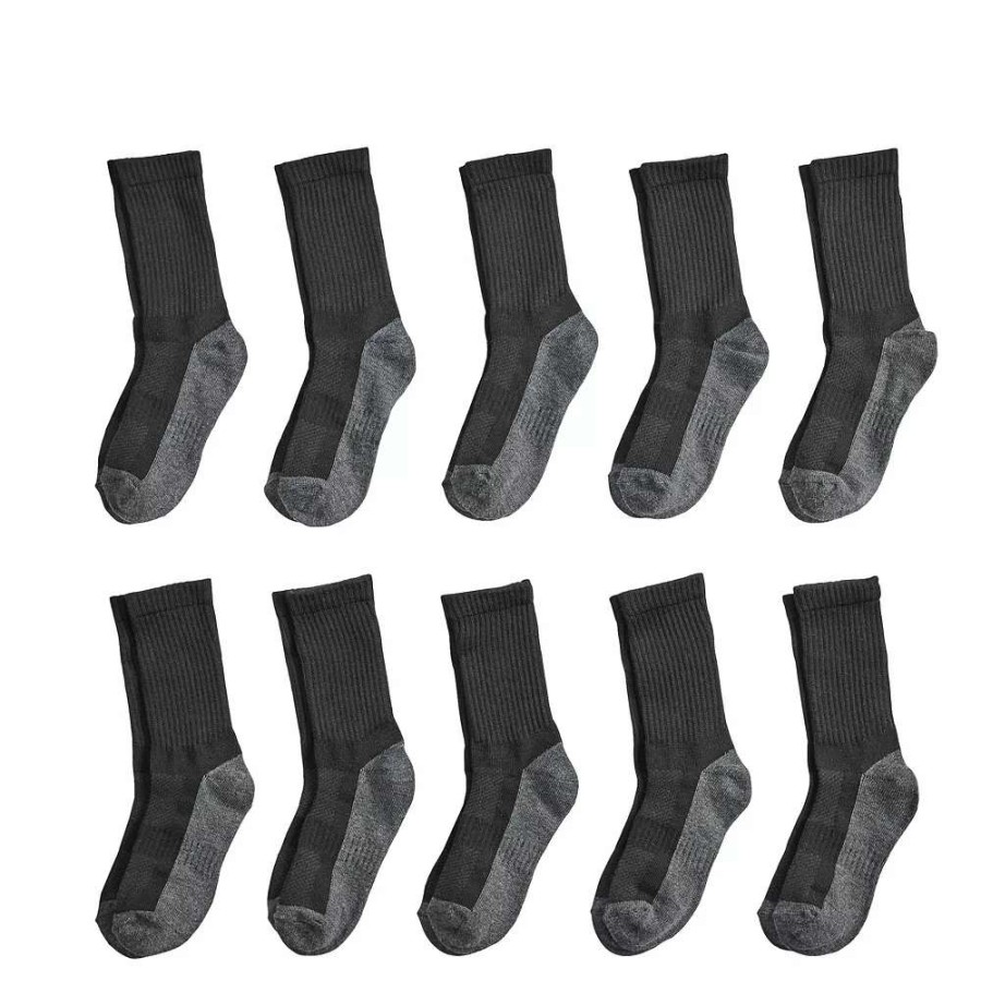 Socks & Hosiery * | Boys Tek Gear Lightweight 10-Pack Performance Crew Socks