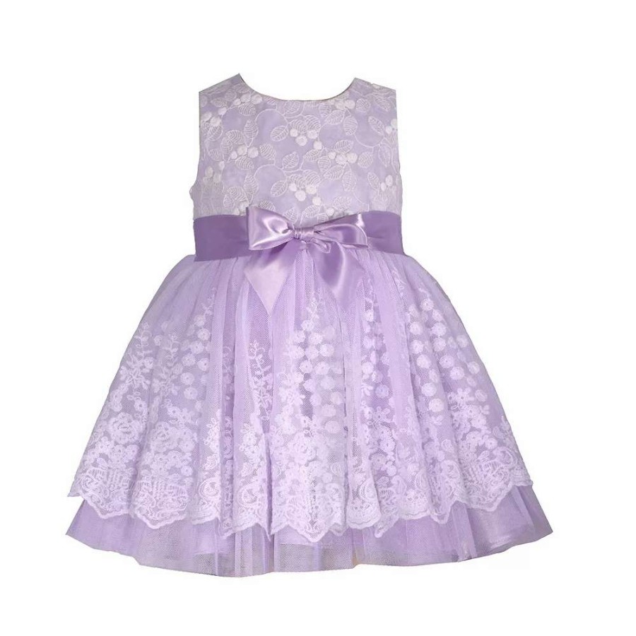 Dresses * | Baby Girl Bonnie Jean Embroidered Lace Dress