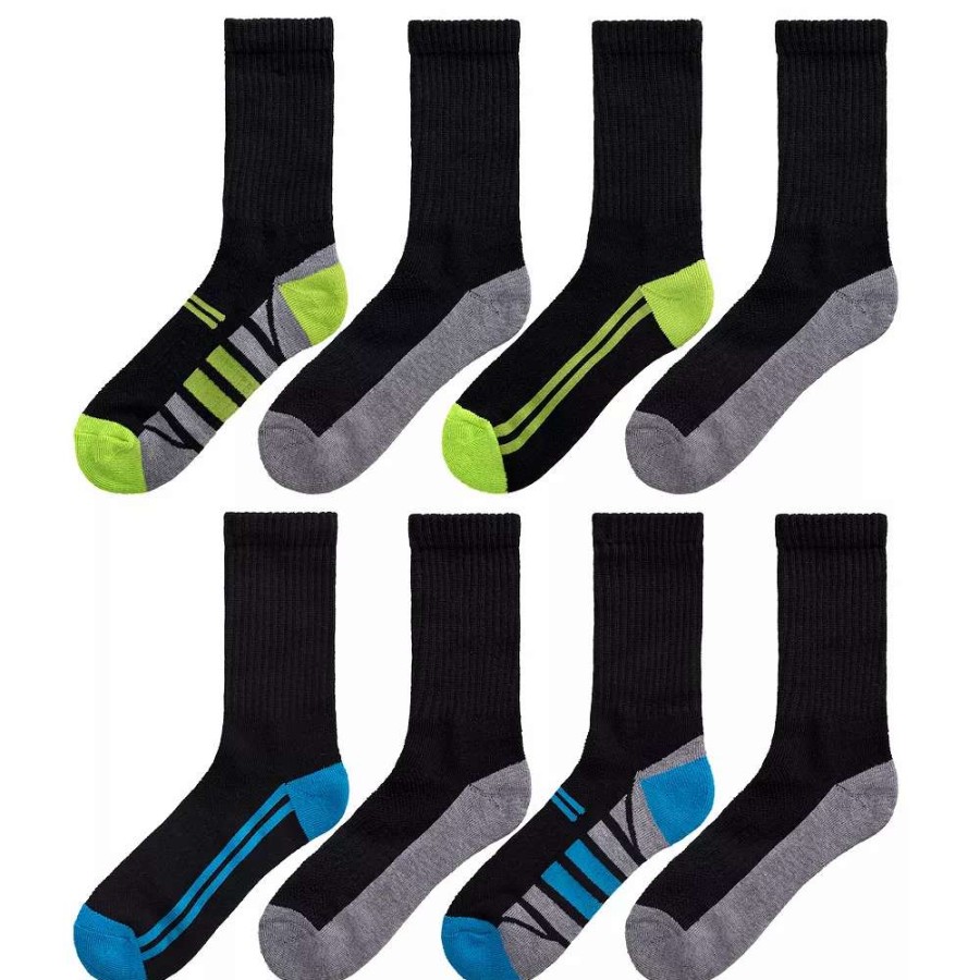 Socks & Hosiery * | Boys Tek Gear Cushioned 8-Pack Performance Crew Socks