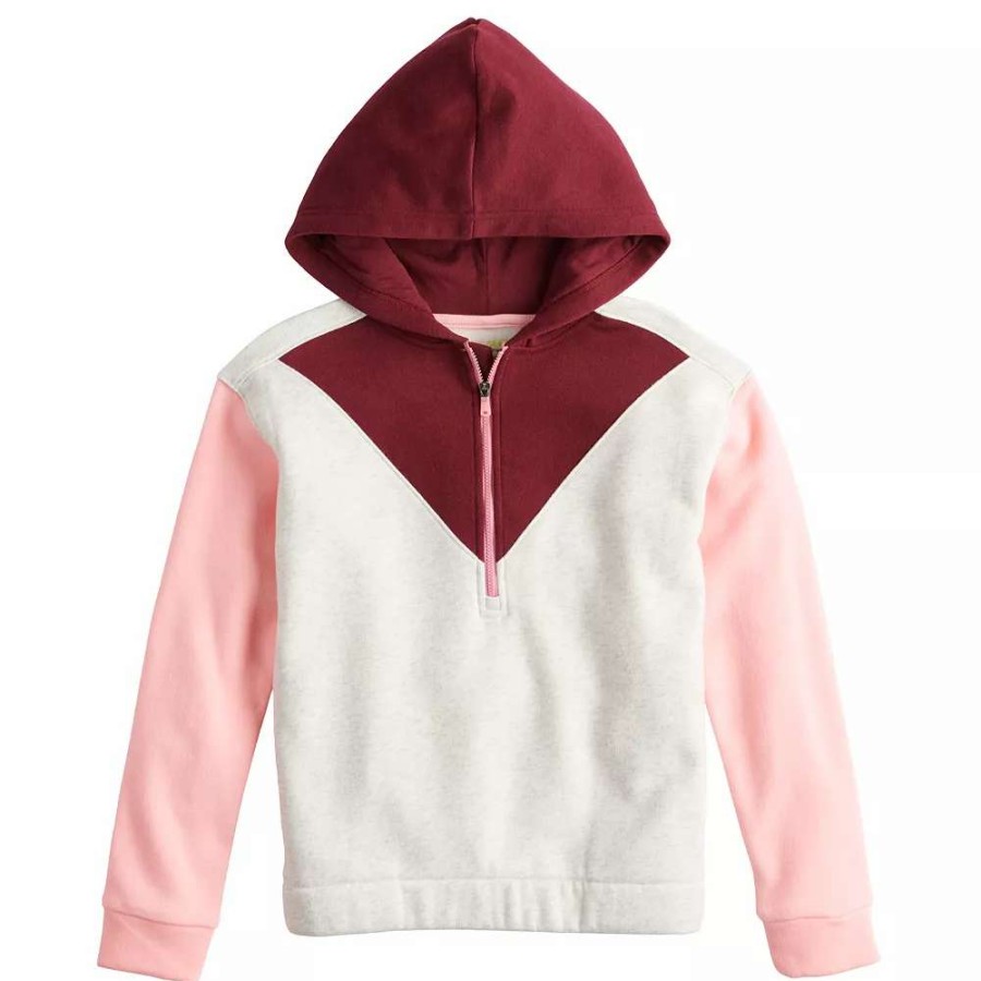 Tops * | Girls 7-16 Tek Gear Ultrasoft Fleece 1/4-Zip Hoodie In Regular & Plus