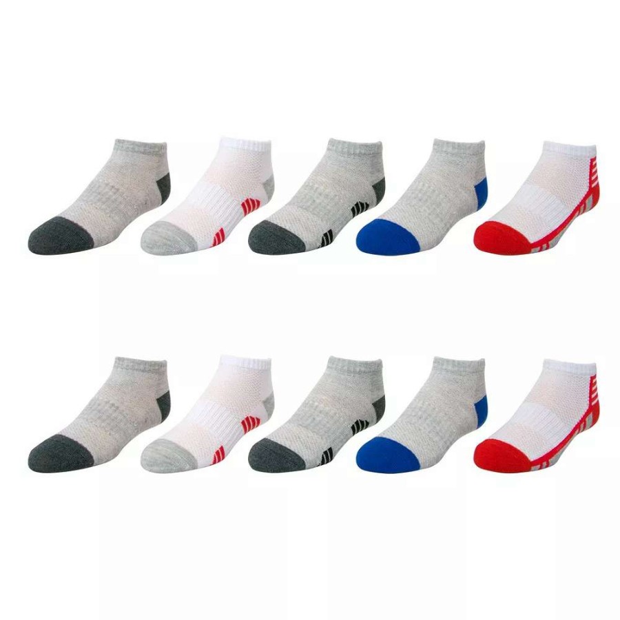 Socks & Hosiery * | Boys Tek Gear Lightweight 10-Pack Low Cut Socks