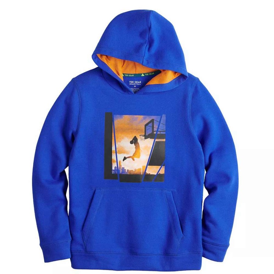 Tops * | Boys 8-20 Tek Gear Ultrasoft Fleece Pullover Graphic Hoodie