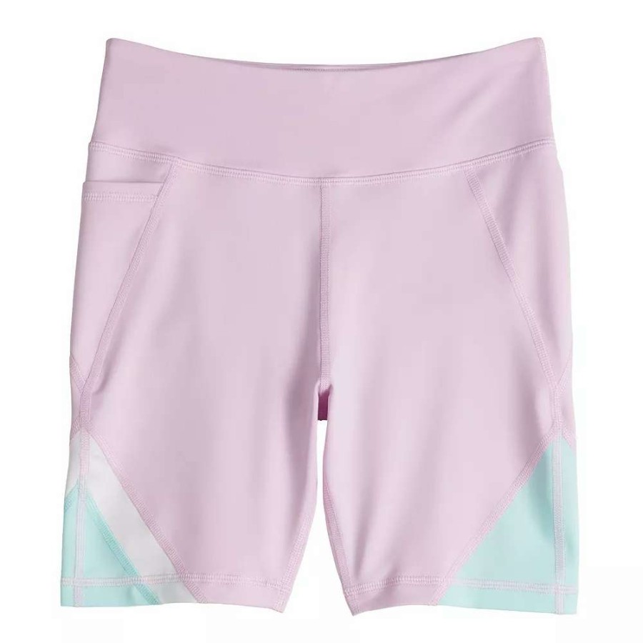 Bottoms * | Girls 7-16 Tek Gear Colorblock High-Waisted Bike Shorts In Regular & Plus