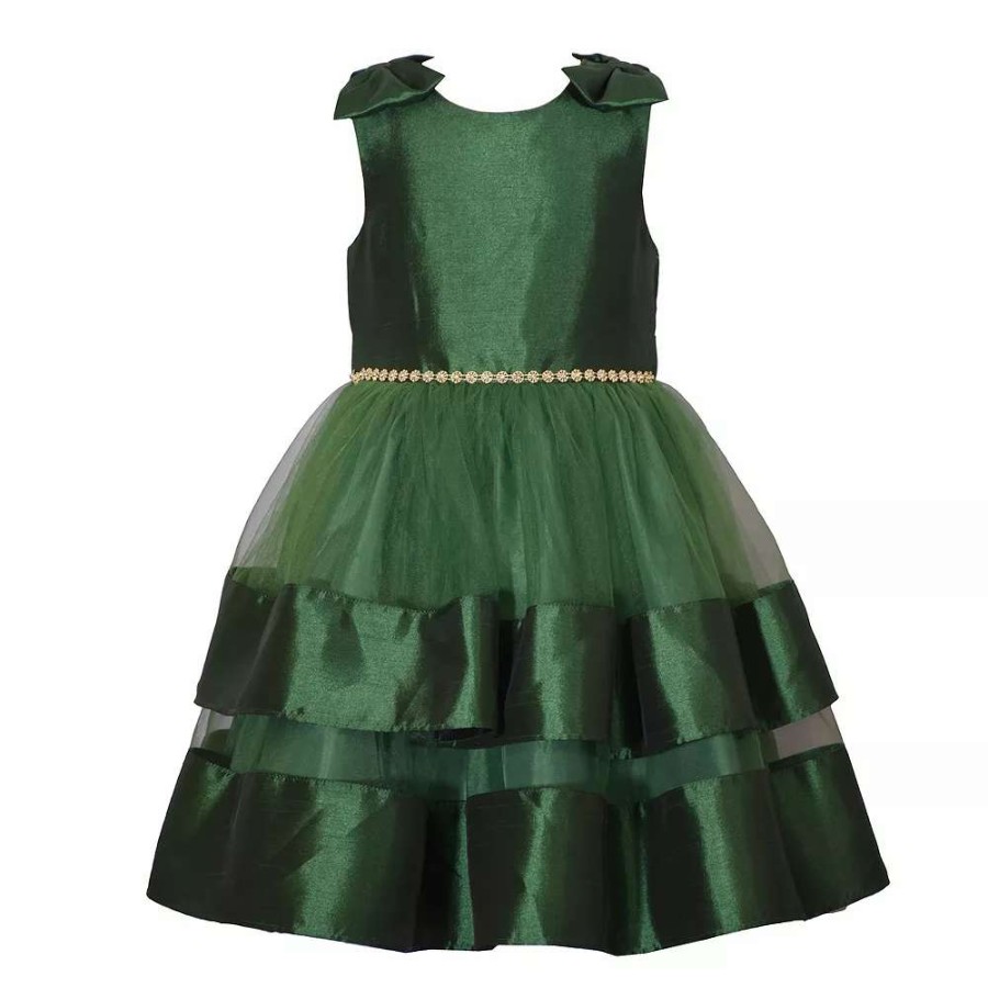 Dresses * | Girls 7-20 Bonnie Jean Tie Satin Holiday Dress In Regular & Plus