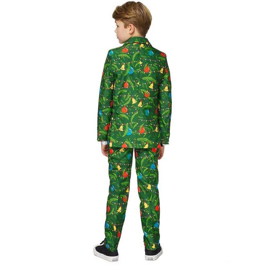 Clothing Sets * | Boys 4-16 Suitmeister Green Tree Christmas Light-Up Suit