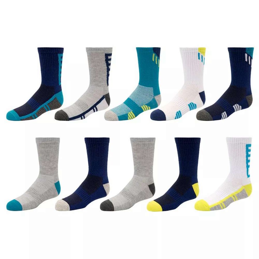 Socks & Hosiery * | Boys Tek Gear 10-Pack Performance Crew Socks