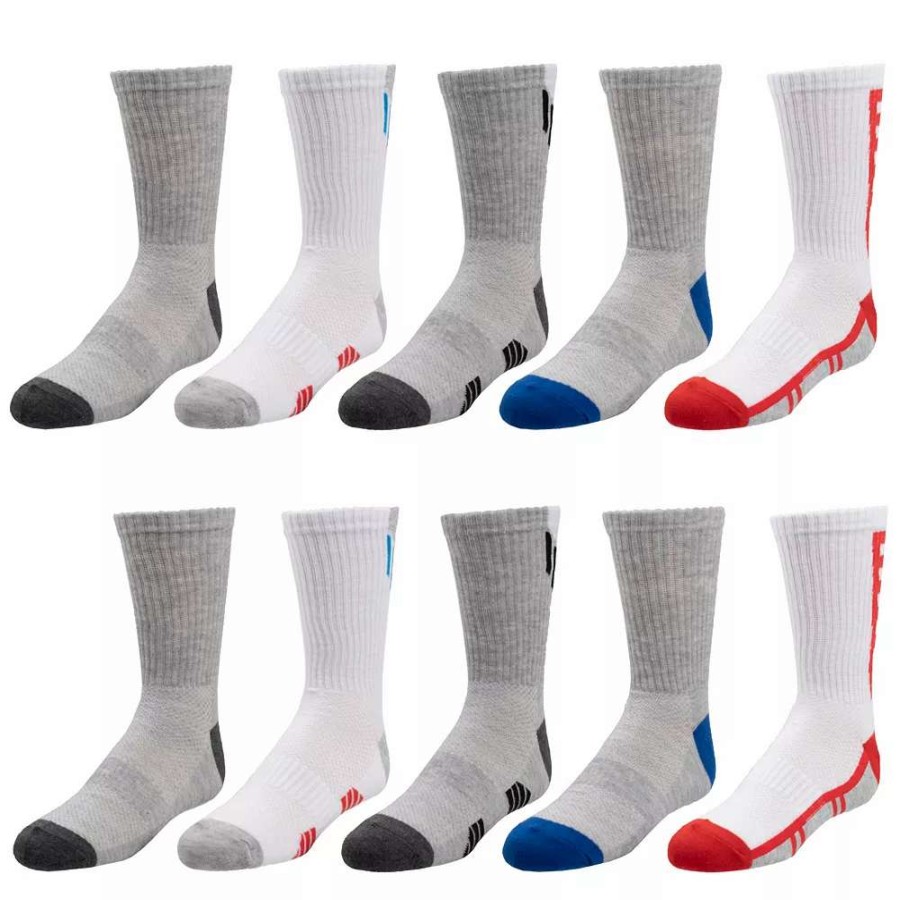 Socks & Hosiery * | Boys Tek Gear 10-Pack Performance Crew Socks