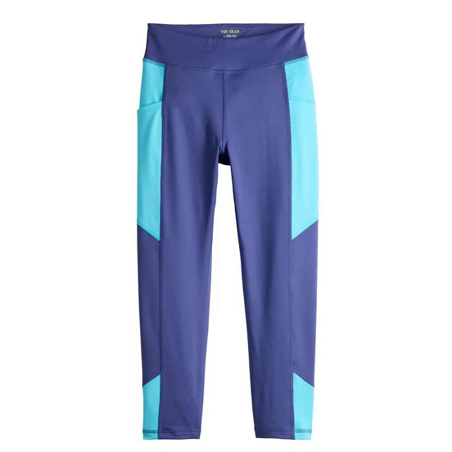 Bottoms * | Girls 7-16 Tek Gear Colorblock Performance 7/8 Leggings In Regular & Plus